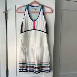 Monreal London Women's White Tennis Dress with Multicolor Accents